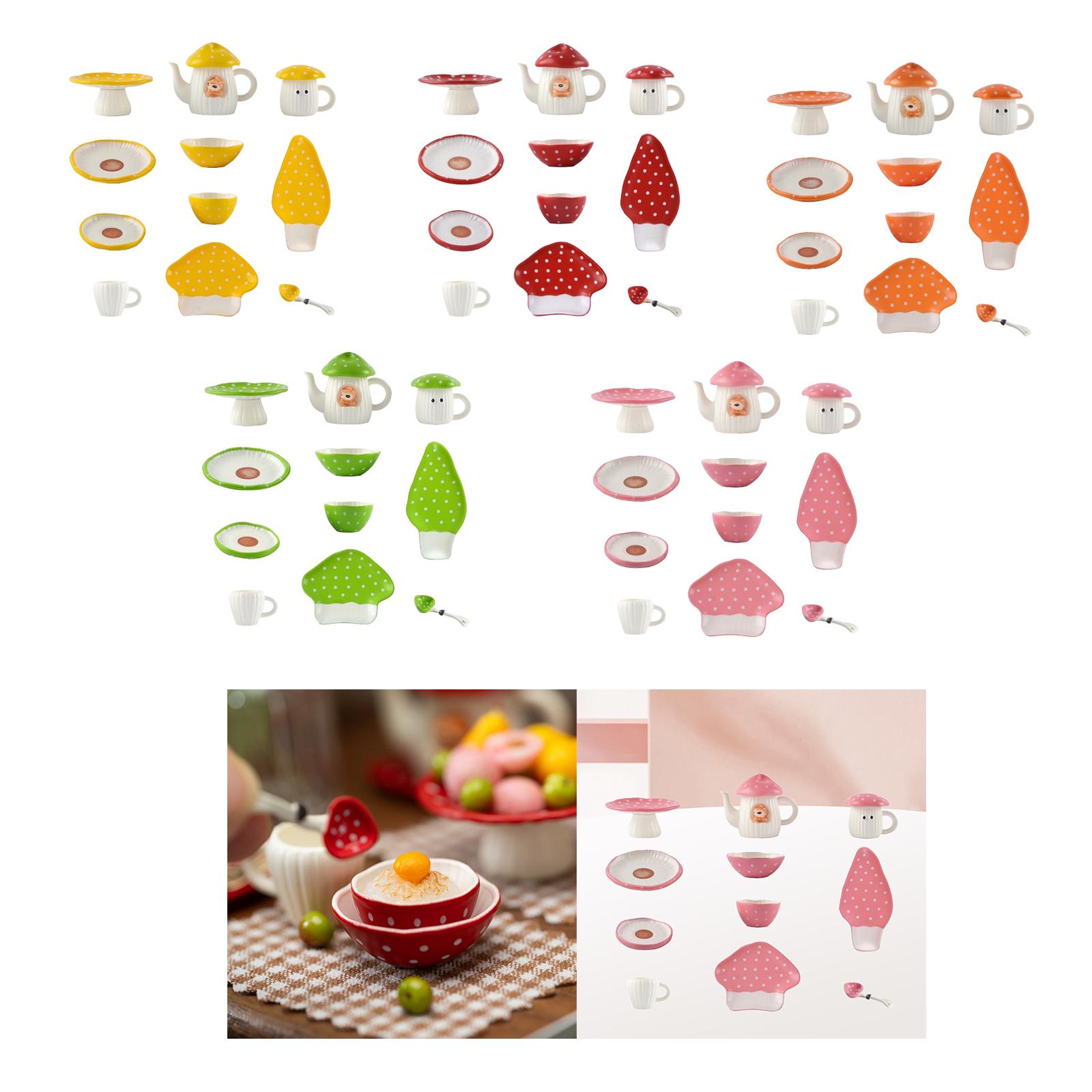 Play Kitchen Set - Dollhouse Tableware 1/6 Pretend Play Toy