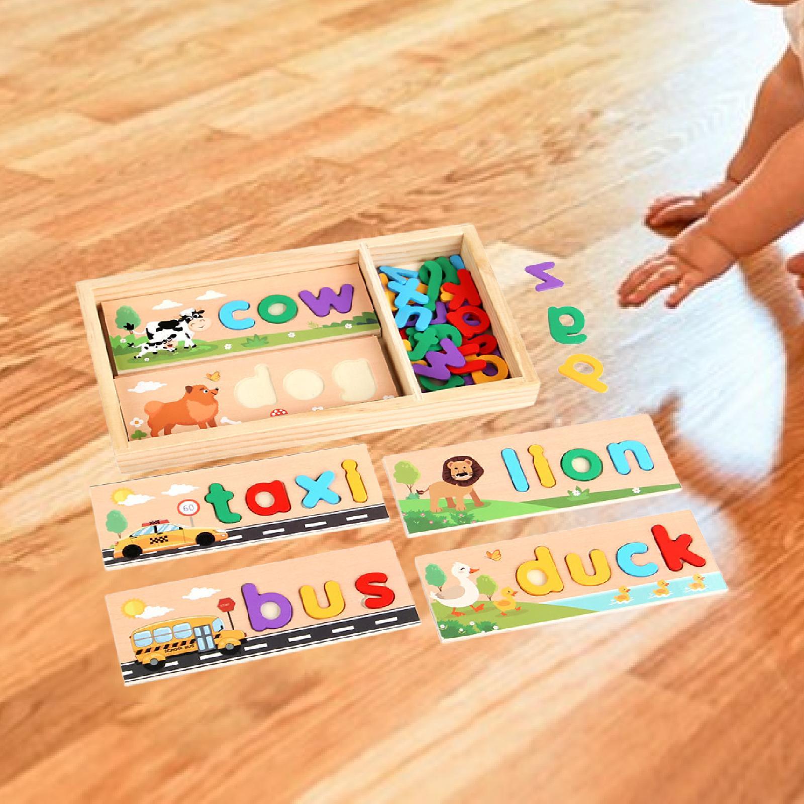 Wooden Spell Learning Toys wit - Kids Toys 2 Year Old ulasan dan harga