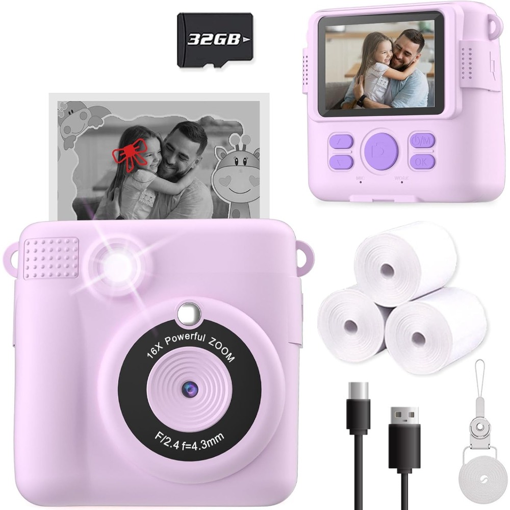 Instant Print Camera for Kids, - Toys For Kids Video ulasan dan harga