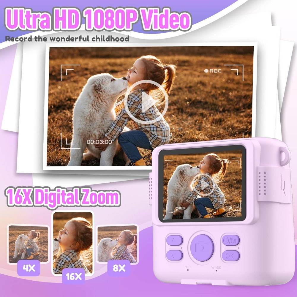 Instant Print Camera for Kids, - Toys For Kids Video ulasan dan harga