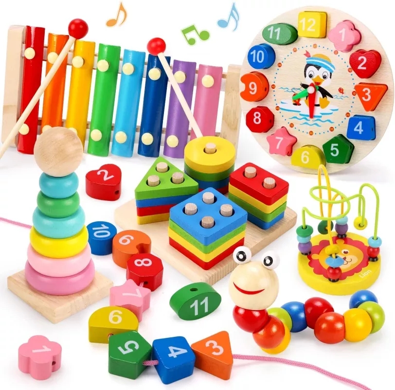 Montessori Wooden Toys for Bab - Kids Toys 2 Year Old ulasan dan harga